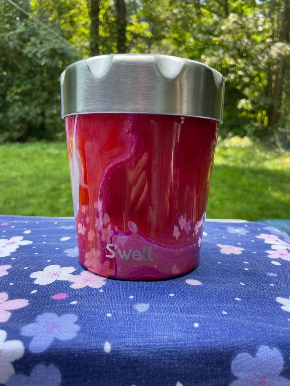 S'well Stainless Steel Ice Cream Chiller (16 oz) in pattern "Rose Agate"